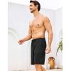 image:imageSILKWORLD Mens Swim Trunks with Compression Liner Quick Dry Bathing Suit 9 Swimming Beach Shorts with Zip Cargo PocketBlack