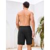 image:imageSILKWORLD Mens Swim Trunks with Compression Liner Quick Dry Bathing Suit 9 Swimming Beach Shorts with Zip Cargo PocketBlack