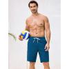 image:imageSILKWORLD Mens Swim Trunks with Compression Liner Quick Dry Bathing Suit 9 Swimming Beach Shorts with Zip Cargo PocketCb Blue