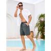 image:imageSILKWORLD Mens Swim Trunks with Compression Liner Quick Dry Bathing Suit 9 Swimming Beach Shorts with Zip Cargo PocketDark Grey