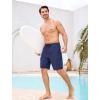 image:imageSILKWORLD Mens Swim Trunks with Compression Liner Quick Dry Bathing Suit 9 Swimming Beach Shorts with Zip Cargo PocketNavy
