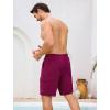 image:imageSILKWORLD Mens Swim Trunks with Compression Liner Quick Dry Bathing Suit 9 Swimming Beach Shorts with Zip Cargo PocketWine Red