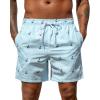image:imageSILKWORLD Mens Swim Trunks Quick Dry Shorts with PocketsAnchor Blue Stripes