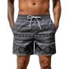 image:imageSILKWORLD Mens Swim Trunks Quick Dry Shorts with PocketsGeometric Black
