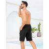 image:imageSILKWORLD Mens 9 Swim Trunks Quick Dry Mens Bathing Suit Mesh Lining Board Shorts with PocketsBlack