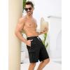 image:imageSILKWORLD Mens 9 Swim Trunks Quick Dry Mens Bathing Suit Mesh Lining Board Shorts with PocketsBlack