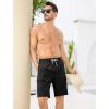 image:imageSILKWORLD Mens 9 Swim Trunks Quick Dry Mens Bathing Suit Mesh Lining Board Shorts with PocketsBlack