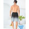 image:imageSILKWORLD Mens 9 Swim Trunks Quick Dry Mens Bathing Suit Mesh Lining Board Shorts with PocketsBlack Gray Gradient