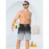 image:imageSILKWORLD Mens 9 Swim Trunks Quick Dry Mens Bathing Suit Mesh Lining Board Shorts with PocketsBlack Gray Gradient