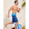 image:imageSILKWORLD Mens 9 Swim Trunks Quick Dry Mens Bathing Suit Mesh Lining Board Shorts with PocketsBlue Black Flag