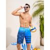 image:imageSILKWORLD Mens 9 Swim Trunks Quick Dry Mens Bathing Suit Mesh Lining Board Shorts with PocketsBlue Black Flag