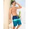 image:imageSILKWORLD Mens 9 Swim Trunks Quick Dry Mens Bathing Suit Mesh Lining Board Shorts with PocketsBlue Gradient Navy