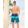 image:imageSILKWORLD Mens 9 Swim Trunks Quick Dry Mens Bathing Suit Mesh Lining Board Shorts with PocketsBlue Gradient Navy