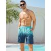 image:imageSILKWORLD Mens 9 Swim Trunks Quick Dry Mens Bathing Suit Mesh Lining Board Shorts with PocketsDark Green Gradient