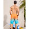 image:imageSILKWORLD Mens 9 Swim Trunks Quick Dry Mens Bathing Suit Mesh Lining Board Shorts with PocketsOrange Blue Gradient