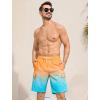 image:imageSILKWORLD Mens 9 Swim Trunks Quick Dry Mens Bathing Suit Mesh Lining Board Shorts with PocketsOrange Blue Gradient