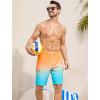 image:imageSILKWORLD Mens 9 Swim Trunks Quick Dry Mens Bathing Suit Mesh Lining Board Shorts with PocketsOrange Blue Gradient