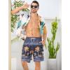 image:imageSILKWORLD Mens 9 Swim Trunks Quick Dry Mens Bathing Suit Mesh Lining Board Shorts with PocketsOrange Coconut Tree
