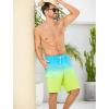 image:imageSILKWORLD Mens 9 Swim Trunks Quick Dry Mens Bathing Suit Mesh Lining Board Shorts with PocketsYellow Green Gradient