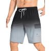image:imageSILKWORLD Mens 9 Swim Trunks Quick Dry Mens Bathing Suit Mesh Lining Board Shorts with PocketsBlack Gray Gradient