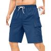 image:imageSILKWORLD Mens 9 Swim Trunks Quick Dry Mens Bathing Suit Mesh Lining Board Shorts with PocketsBlue