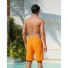 image:imageSILKWORLD Mens Swim Trunks Quick Dry Bathing Suit 9 Inch Swim Shorts with Mesh Lining and Zipper Cargo PocketsOrange