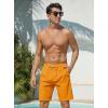 image:imageSILKWORLD Mens Swim Trunks Quick Dry Bathing Suit 9 Inch Swim Shorts with Mesh Lining and Zipper Cargo PocketsOrange