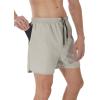 image:imageSILKWORLD Mens Running Stretch Quick Dry Shorts with Zipper PocketsPack of 23Black  Light Greypack of 2