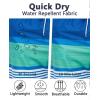 image:imageSILKWORLD Mens Swim Trunks with Compression Liner 2 in 1 Quick Dry Bathing Suit Beach Shorts with Zipper PocketsBlue white green