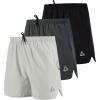 image:imageSILKWORLD Mens Running Stretch Quick Dry Shorts with Zipper PocketsPack of 23Black  Deep Grey  Light Greypack of 3
