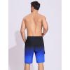 image:imageSILKWORLD Mens Swim Trunks with Compression Liner QuickDry 10 Stretch Beach ShortsBlack Blue Gradient