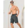 image:imageSILKWORLD Mens Swim Trunks with Compression Liner QuickDry 10 Stretch Beach ShortsCharcoal Grey