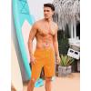 image:imageSILKWORLD Mens Swim Trunks with Compression Liner Quick Dry Bathing Suits 9 Inch Swimming Shorts with Cargo PocketsFlame Orange