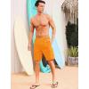 image:imageSILKWORLD Mens Swim Trunks with Compression Liner Quick Dry Bathing Suits 9 Inch Swimming Shorts with Cargo PocketsFlame Orange