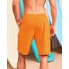 image:imageSILKWORLD Mens Swim Trunks with Compression Liner Quick Dry Bathing Suits 9 Inch Swimming Shorts with Cargo PocketsFlame Orange