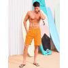 image:imageSILKWORLD Mens Swim Trunks with Compression Liner Quick Dry Bathing Suits 9 Inch Swimming Shorts with Cargo PocketsFlame Orange