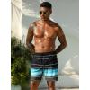 image:imageSILKWORLD 7 Inch Mens Swim Trunks with Compression Liner QuickDry Bathing Suit with Zipper PocketsBlack Aqua Fade