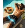 image:imageSILKWORLD 7 Inch Mens Swim Trunks with Compression Liner QuickDry Bathing Suit with Zipper PocketsBlack Aqua Fade
