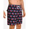 image:imageSILKWORLD Mens Swim Trunks Quick Dry Compression Liner 2 in 1 Shorts Men SwimsuitBlack 67 Ice Cream Print