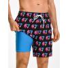 image:imageSILKWORLD Mens Swim Trunks Quick Dry Compression Liner 2 in 1 Shorts Men SwimsuitBlack 67 Ice Cream Print