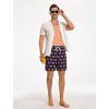 image:imageSILKWORLD Mens Swim Trunks Quick Dry Compression Liner 2 in 1 Shorts Men SwimsuitBlack 67 Ice Cream Print