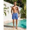 image:imageSILKWORLD Mens Swim Trunks Quick Dry Compression Liner 2 in 1 Shorts Men SwimsuitBlue Black Vertical Stripes