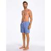 image:imageSILKWORLD Mens Swim Trunks Quick Dry Compression Liner 2 in 1 Shorts Men SwimsuitBlue Vertical Stripes