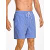 image:imageSILKWORLD Mens Swim Trunks Quick Dry Compression Liner 2 in 1 Shorts Men SwimsuitBlue Vertical Stripes