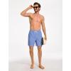 image:imageSILKWORLD Mens Swim Trunks Quick Dry Compression Liner 2 in 1 Shorts Men SwimsuitBlue Vertical Stripes