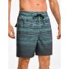 image:imageSILKWORLD Mens Swim Trunks Quick Dry Compression Liner 2 in 1 Shorts Men SwimsuitGreen Gray Gradient