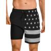 image:imageSILKWORLD Mens Swim Trunks Quick Dry Compression Liner 2 in 1 Shorts Men SwimsuitAmerican Flag Stripes