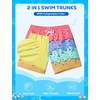 image:imageSILKWORLD Boys Swim Trunks with Compression Liner Bathing Suit Quick Dry Swim Shorts Kids Swimsuits 516 YearsA3colorful Ice Cream