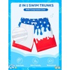 image:imageSILKWORLD Boys Swim Trunks with Compression Liner Bathing Suit Quick Dry Swim Shorts Kids Swimsuits 516 YearsAmerican Flag 01