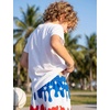 image:imageSILKWORLD Boys Swim Trunks with Compression Liner Bathing Suit Quick Dry Swim Shorts Kids Swimsuits 516 YearsAmerican Flag 01